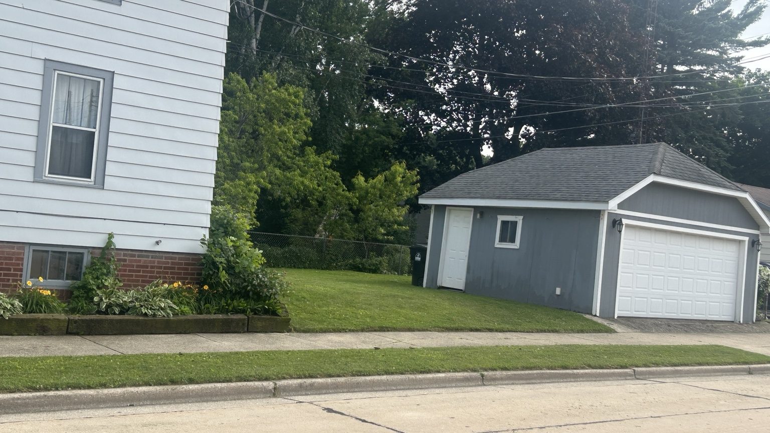 Finished backyard lawn maintenance